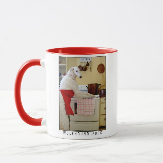 Borzoi Mug Russian Wolfhound Sighthound kitchen  (Left)