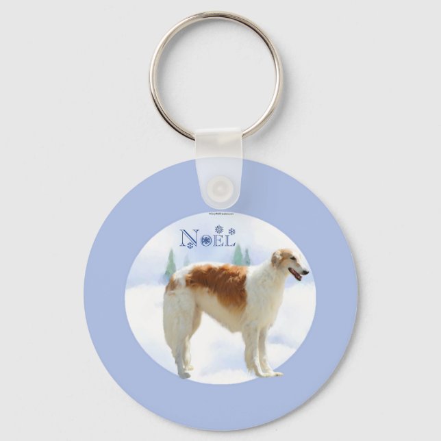 Borzoi Noel Key Ring (Front)