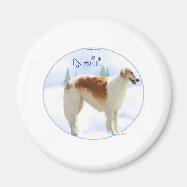 Borzoi Noel Magnet (Front)