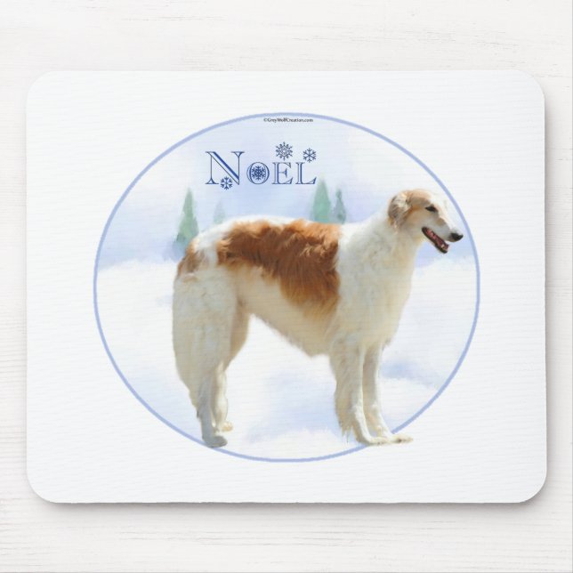 Borzoi Noel Mouse Pad (Front)