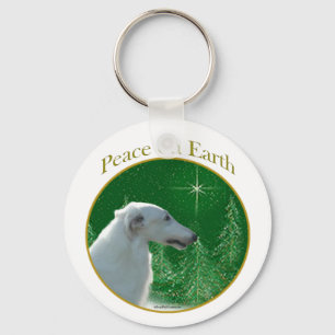 Borzoi Peace Key Ring