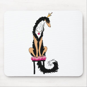 Borzoi Princess Black and Tan Mouse Pad