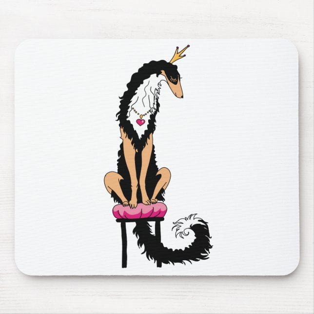 Borzoi Princess Black and Tan Mouse Pad (Front)