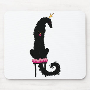 Borzoi Princess Black Mouse Pad