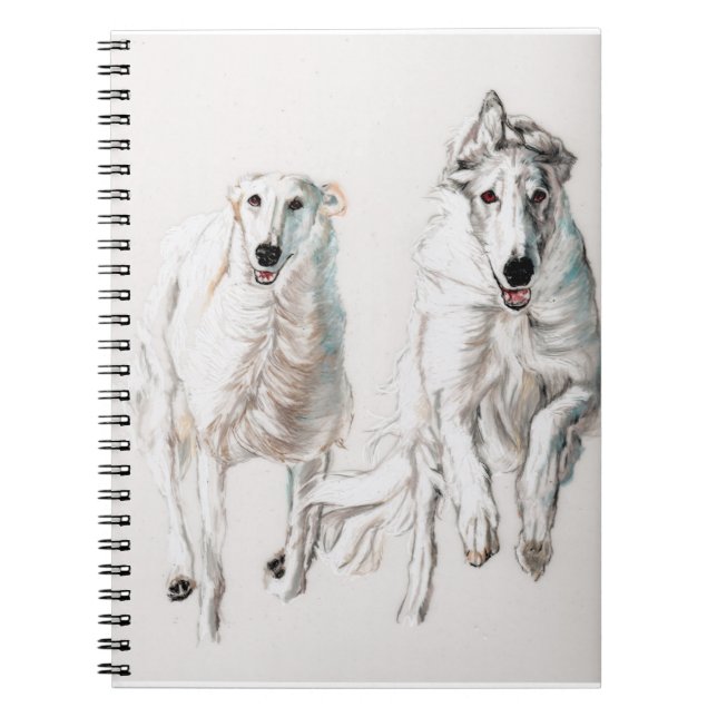 Borzoi Running Russian Wolfhound Dog Art Notebook (Front)