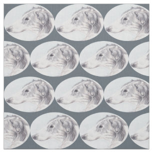 Borzoi Russian Wolfhound Dog Art Fabric