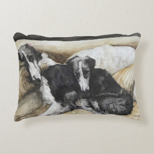 Borzoi Russian Wolfhound Dog Art Pillow