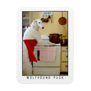 Borzoi Russian Wolfhound "Wolfhound Puck" Dog Magnet