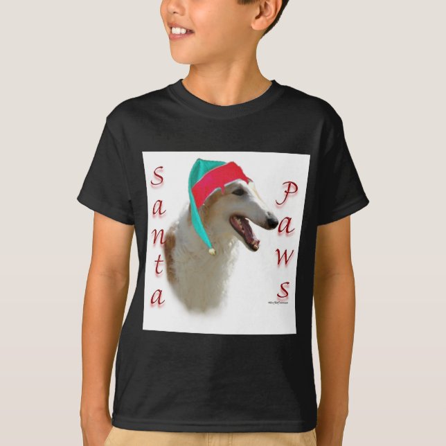 Borzoi Santa Paws T-Shirt (Front)