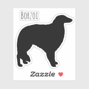 Borzoi Silhouette Cool Dog Breed Vinyl Sticker