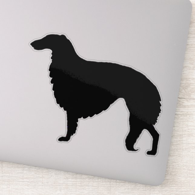 Borzoi Silhouette Custom-Cut Vinyl Sticker (Detail)
