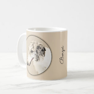 Borzoi (Silver Brindle) Painting Original Dog Art Coffee Mug