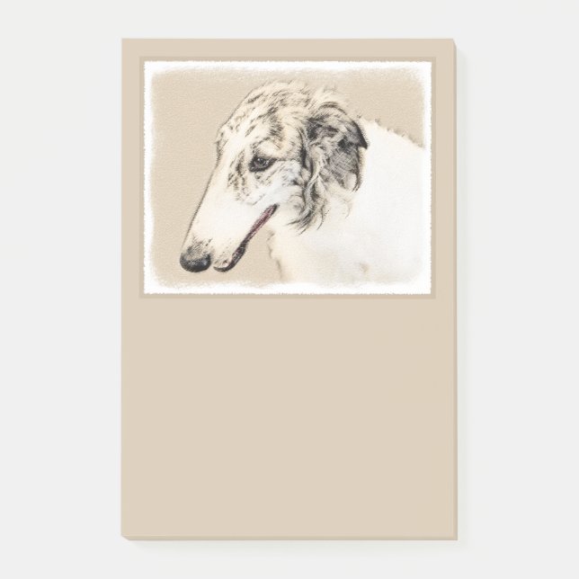 Borzoi (Silver Brindle) Painting Original Dog Art Post-it Notes (Front)