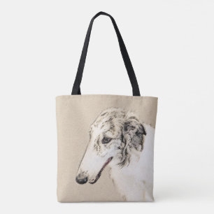 Borzoi (Silver Brindle) Painting Original Dog Art Tote Bag