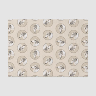 Borzoi Silver Brindle Painting Wolfhound Dog Art Tissue Paper