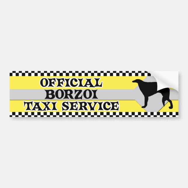 Borzoi Taxi Service Bumper Sticker (Front)