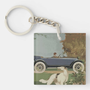 Borzoi Travels Acrylic Key Chain