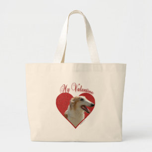 Borzoi Valentine Large Tote Bag