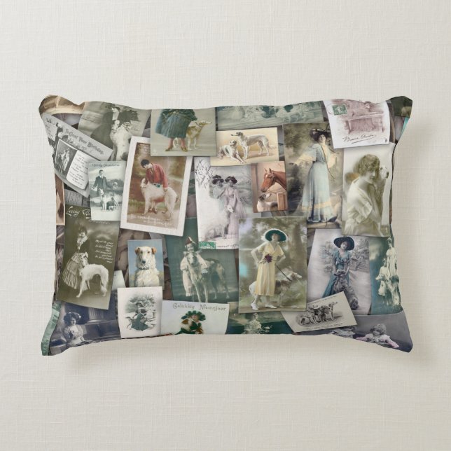 Borzoi, Vintage Decorative Cushion (Front)