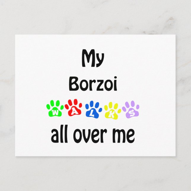Borzoi Walks Design Postcard (Front)