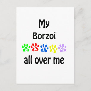 Borzoi Walks Design Postcard