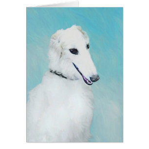 Borzoi (White) Painting - Cute Original Dog Art