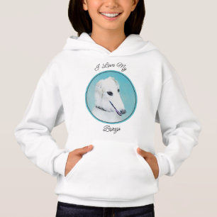Borzoi (White) Painting - Cute Original Dog Art