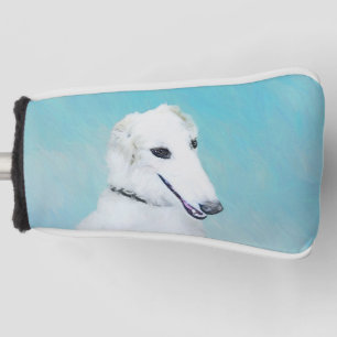 Borzoi (White) Painting - Cute Original Dog Art Golf Head Cover