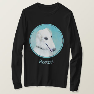 Borzoi (White) Painting - Cute Original Dog Art T-Shirt