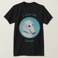 Borzoi (White) Painting - Cute Original Dog Art