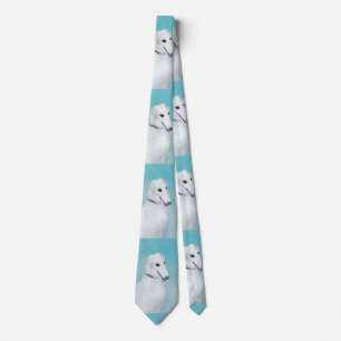 Borzoi (White) Painting - Cute Original Dog Art Tie