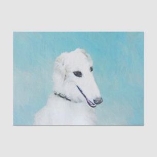 Borzoi (White) Painting - Cute Original Dog Art Tissue Paper