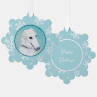Borzoi (White) Painting - Cute Original Dog Art