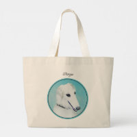 Borzoi White Painting Russian Wolfhound Dog Art