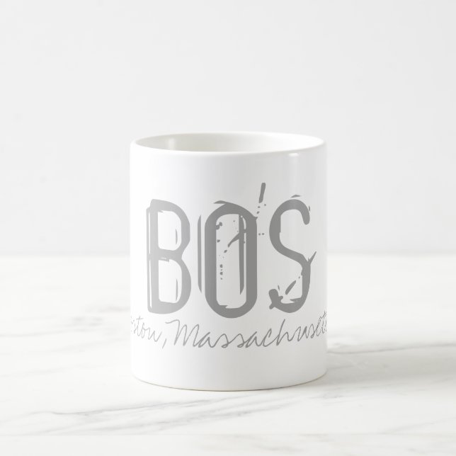 BOS Boston Airport Typography Coffee Mug (Center)