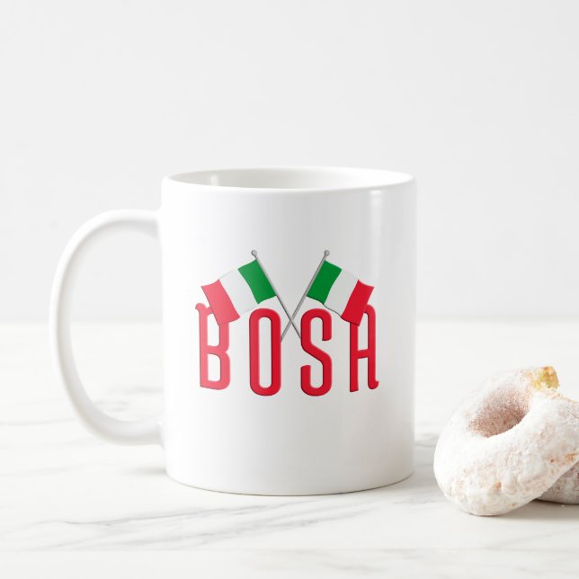 BOSA Italy Flags Coffee Mug (With Donut)