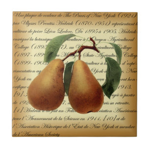 Bosc Pears~Léon Leclerc~Ulysses Prentiss Hedrick~  Ceramic Tile