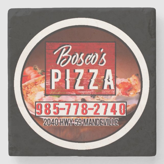 Bosco's Pizza Marble Coaster (Front)