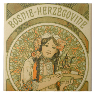 Bosnia and Herzegovina by Alphonse Mucha (1900) Ceramic Tile