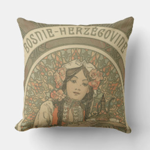 Bosnia and Herzegovina by Alphonse Mucha (1900) Cushion