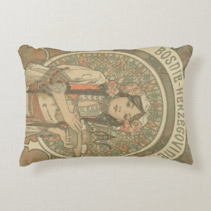 Bosnia and Herzegovina by Alphonse Mucha (1900) Decorative Cushion