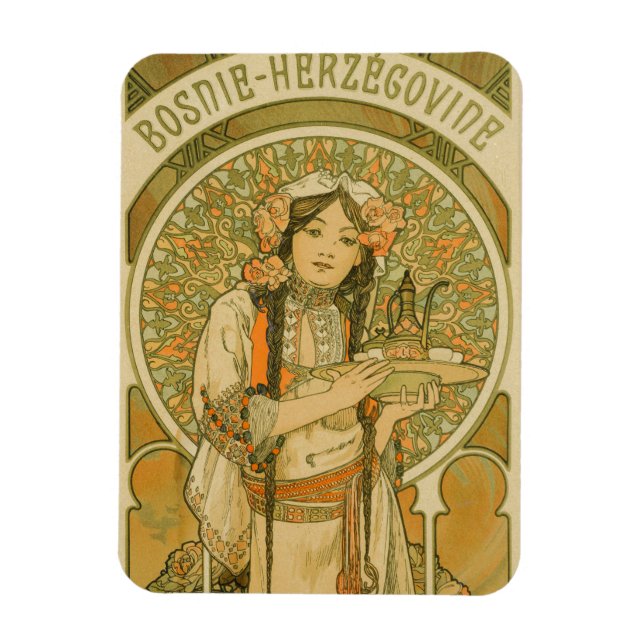Bosnia and Herzegovina by Alphonse Mucha (1900) Magnet (Vertical)