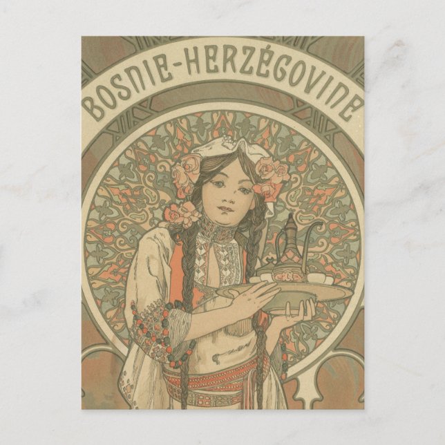Bosnia and Herzegovina by Alphonse Mucha (1900) Postcard (Front)