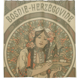 Bosnia and Herzegovina by Alphonse Mucha (1900) Shower Curtain