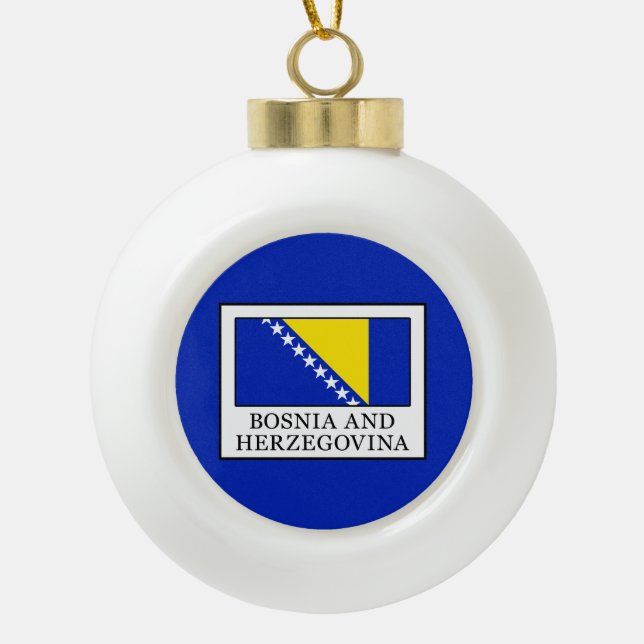 Bosnia and Herzegovina Ceramic Ball Christmas Ornament (Front)