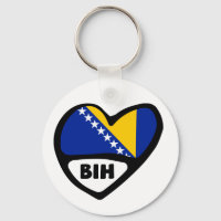 Bosnia and Herzegovina Country Code Flag Heart BIH