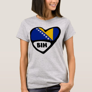 Bosnia and Herzegovina Country Code Flag Heart BIH T-Shirt