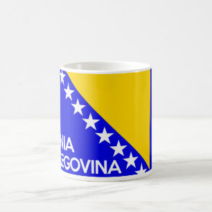 Bosnia and Herzegovina country flag name text Coffee Mug
