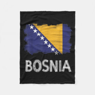Bosnia And Herzegovina Flag Bosnian Roots Design Fleece Blanket