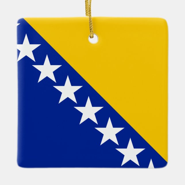 Bosnia and Herzegovina Flag Ceramic Ornament (Front)